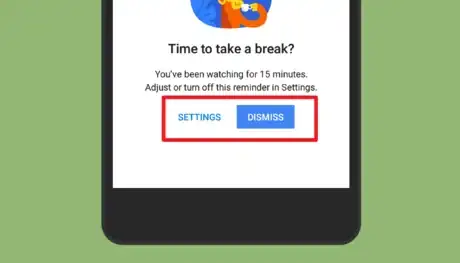 Image titled "Take a break reminder" on YouTube app.png